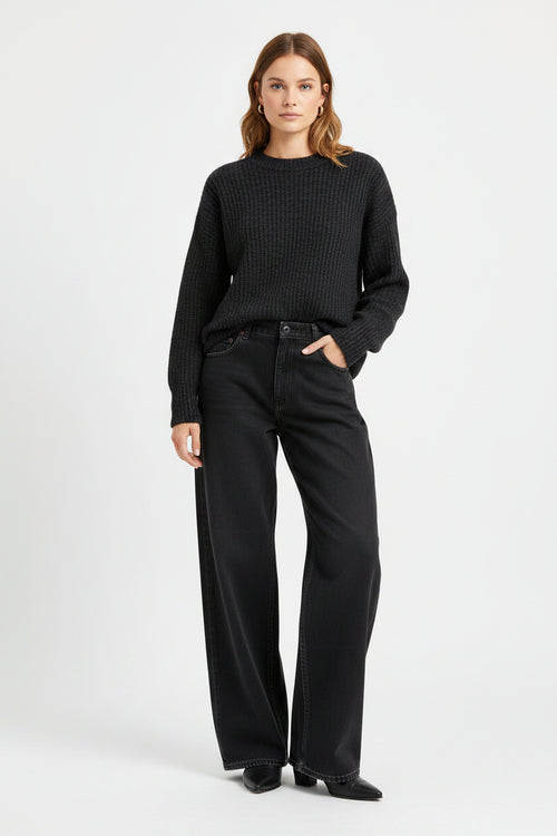 Calça Jeans Collybus Wide Leg Baggy - Black Denim Premium